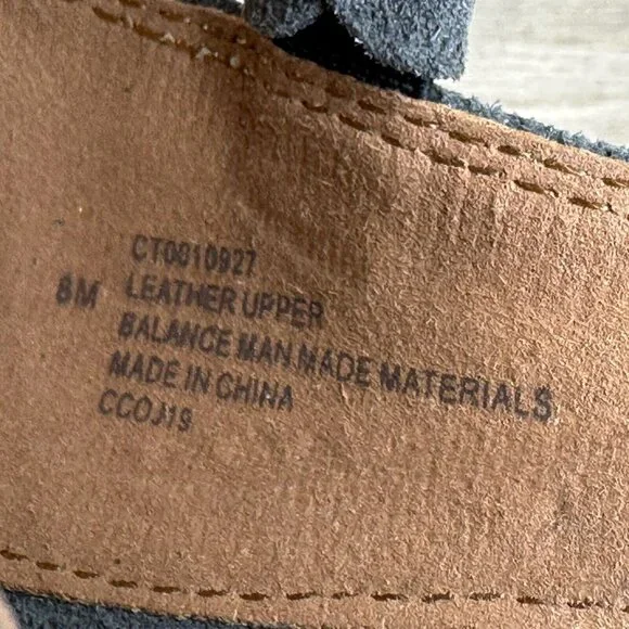 Comfortiva Sandals Women 8M Betha Open Front Stacked Heel Gladiator Leather Gray - Picture 14 of 14